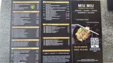 Speisekarte von MIU MIU CHINA & THAI FOOD Onlineshop 